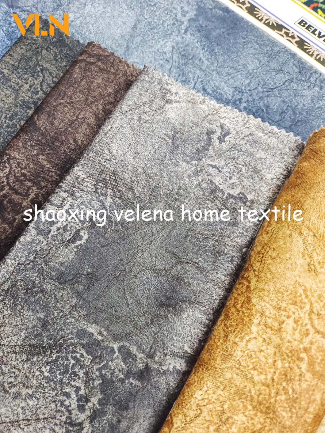 Home Textiles 100% Polyester Holland Velevt Matt Finished Dyeing with Printing and Foil Terciopelo Upholstery Furniture Fabric 0216-1